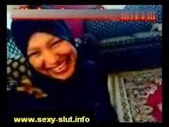 She gives the guy a great blowjob and then rides his dick like a real Arab slut.