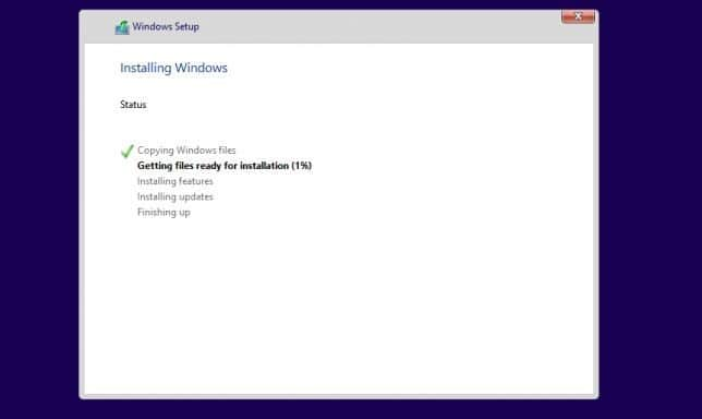 windows 10 installing