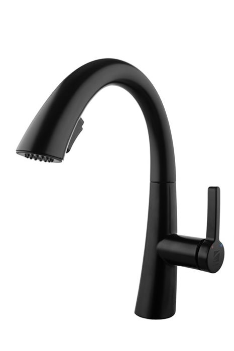 ברז פרח קצר נשלף מעוצב, שחור מט