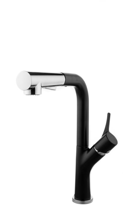 ברז פרח נשלף מעוצב, שחור מט