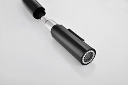 ברז פרח גבוה נשלף מעוצב, שחור מט בשילוב ניקל 3