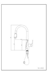 ברז פרח נשלף תמר מעוצב, 2 מצבים, שחור מט
