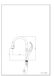 ברז פרח רותם מעוצב נשלף 2 מצבים ידית קליר, שחור מט