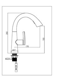 ברז פרח קצר נשלף מעוצב, שילוב זהב ושחור מט