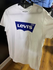 חולצה לבנה לוגו LEvis כחול