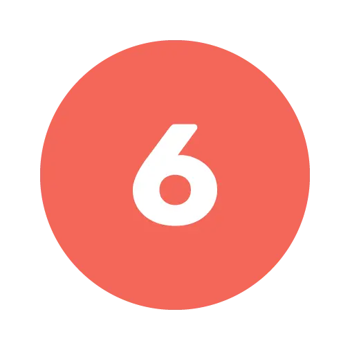 עיגול עם הספרה 6